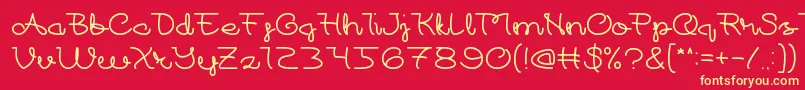 At Most Sphere-fontti – keltaiset fontit punaisella taustalla