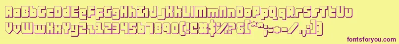 ataurus3d Font – Purple Fonts on Yellow Background