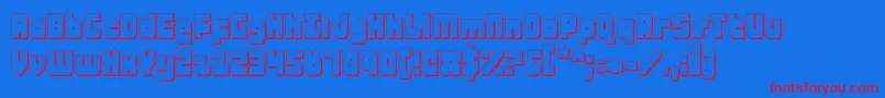 ataurus3d-Schriftart – Rote Schriften auf blauem Hintergrund