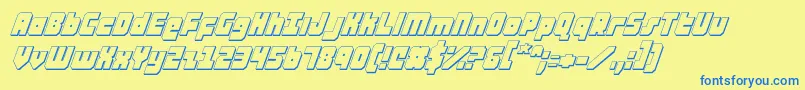 ataurus3di Font – Blue Fonts on Yellow Background