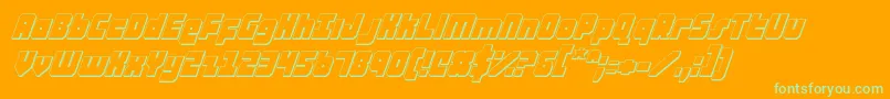 ataurus3di-Schriftart – Grüne Schriften auf orangefarbenem Hintergrund