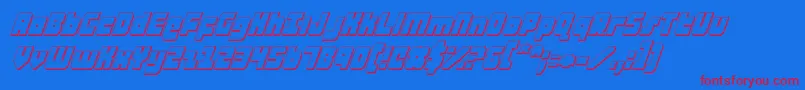 ataurus3di Font – Red Fonts on Blue Background