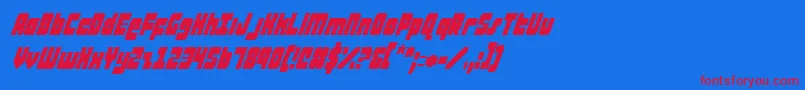 ataurusci-Schriftart – Rote Schriften auf blauem Hintergrund