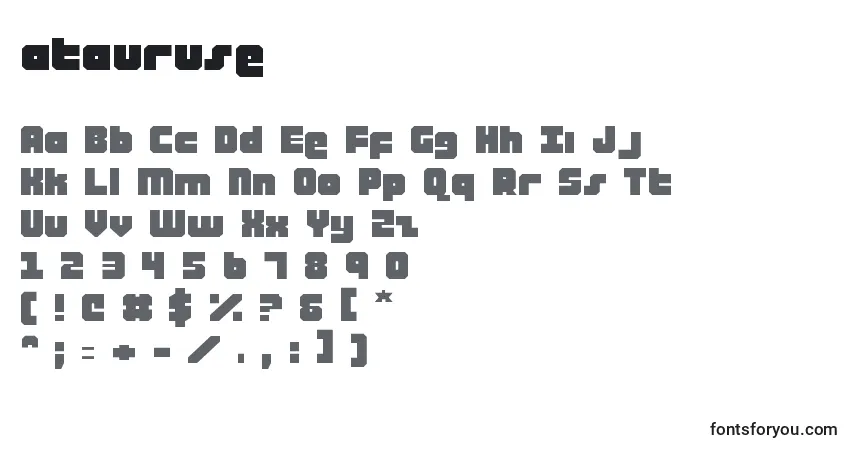 Czcionka Atauruse (120167) – alfabet, cyfry, specjalne znaki