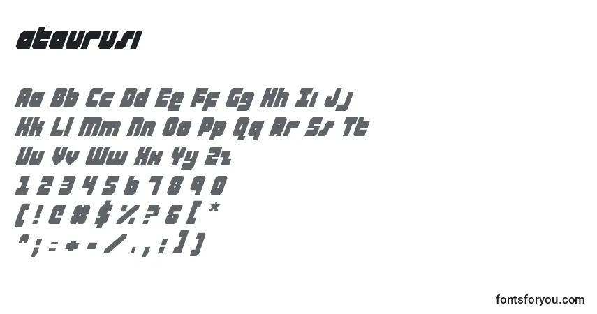 Ataurusi (120169)-fontti – aakkoset, numerot, erikoismerkit