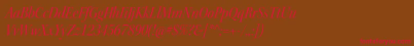 フォントKeplerstdScnitdisp – 赤い文字が茶色の背景にあります。