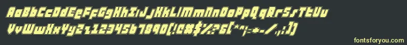 atauruspi-Schriftart – Gelbe Schriften auf schwarzem Hintergrund