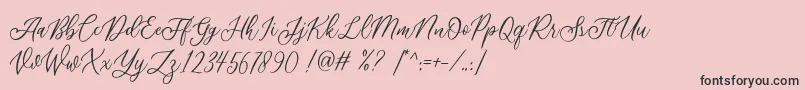Шрифт Athalia DEMO – чёрные шрифты на розовом фоне