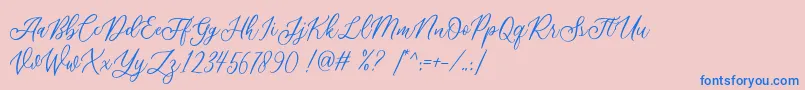 Шрифт Athalia DEMO – синие шрифты на розовом фоне