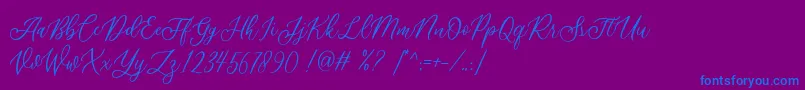 Шрифт Athalia DEMO – синие шрифты на фиолетовом фоне