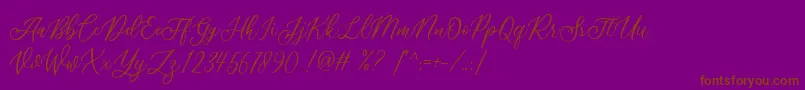 Athalia DEMO-Schriftart – Braune Schriften auf violettem Hintergrund
