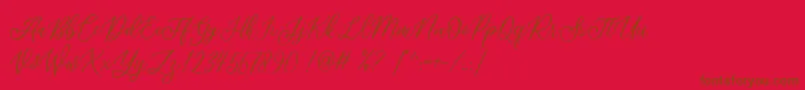 フォントAthalia DEMO – 赤い背景に茶色の文字