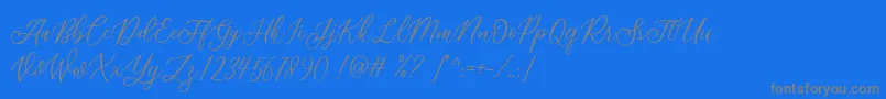 Athalia DEMO-Schriftart – Graue Schriften auf blauem Hintergrund