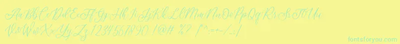 Athalia DEMO Font – Green Fonts on Yellow Background