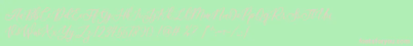 Fonte Athalia DEMO – fontes rosa em um fundo verde