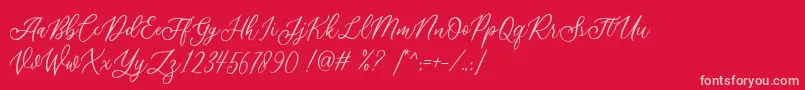 Шрифт Athalia DEMO – розовые шрифты на красном фоне