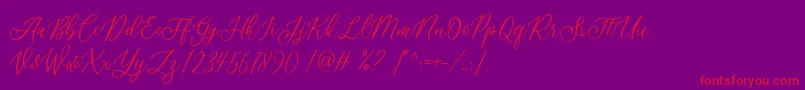 Athalia DEMO-Schriftart – Rote Schriften auf violettem Hintergrund