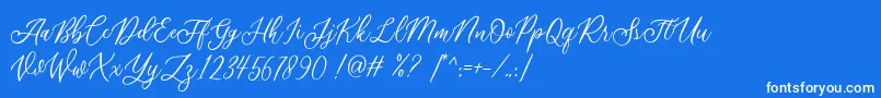 Шрифт Athalia DEMO – белые шрифты на синем фоне