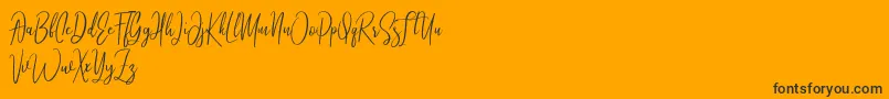 Athen-Schriftart – Schwarze Schriften auf orangefarbenem Hintergrund