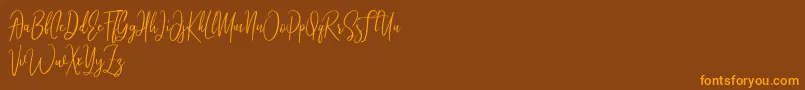 Athen Font – Orange Fonts on Brown Background