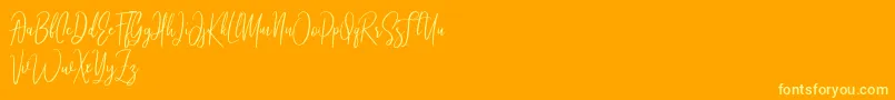 Athen Font – Yellow Fonts on Orange Background