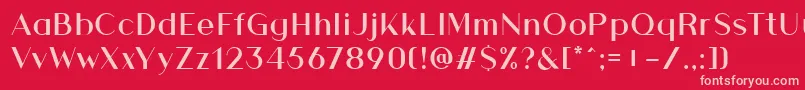 Czcionka Athena Regular PERSONAL USE ONLY – różowe czcionki na czerwonym tle