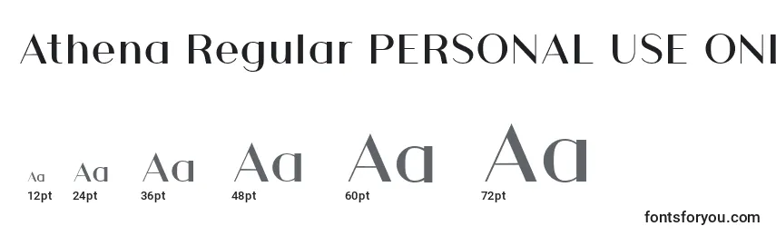 Размеры шрифта Athena Regular PERSONAL USE ONLY