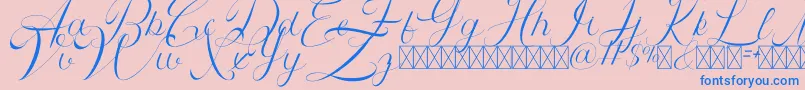 Athenia demo Font – Blue Fonts on Pink Background