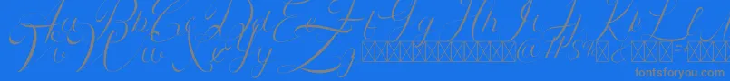 Athenia demo-Schriftart – Graue Schriften auf blauem Hintergrund