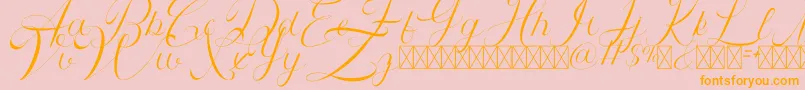 Athenia demo-Schriftart – Orangefarbene Schriften auf rosa Hintergrund