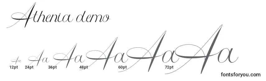 Размеры шрифта Athenia demo
