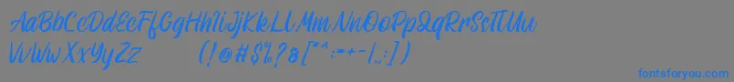 フォントAthenic – 灰色の背景に青い文字