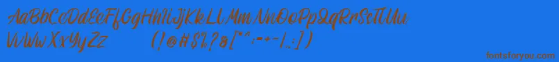 Athenic Font – Brown Fonts on Blue Background