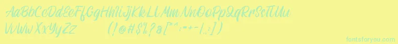 Athenic Font – Green Fonts on Yellow Background