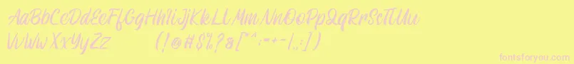 Athenic Font – Pink Fonts on Yellow Background