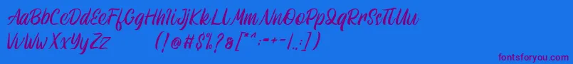 Athenic Font – Purple Fonts on Blue Background