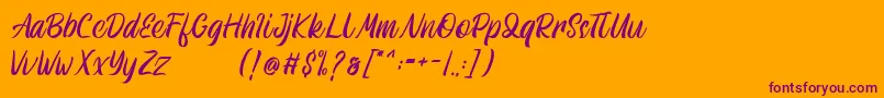 Athenic Font – Purple Fonts on Orange Background
