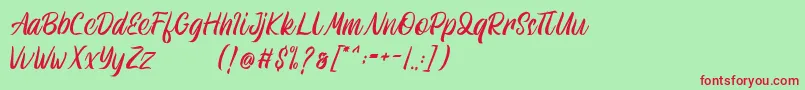 Athenic Font – Red Fonts on Green Background