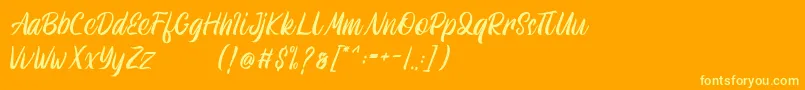 フォントAthenic – オレンジの背景に黄色の文字