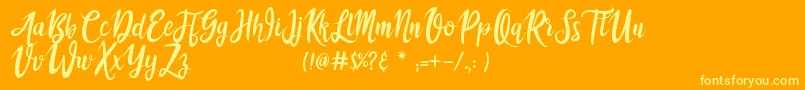 athika Font – Yellow Fonts on Orange Background