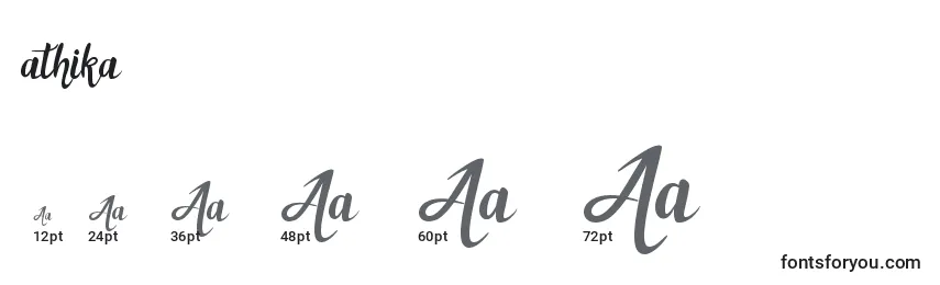 Размеры шрифта Athika