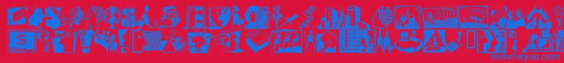 DfProfessnlConnectionsItctt Font – Blue Fonts on Red Background