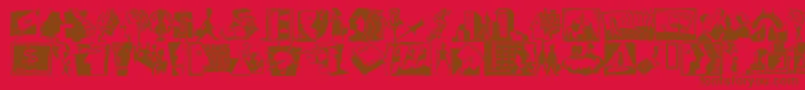 フォントDfProfessnlConnectionsItctt – 赤い背景に茶色の文字