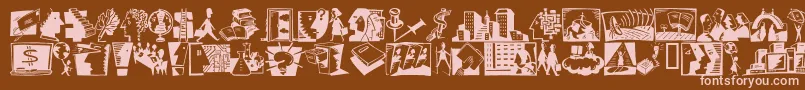DfProfessnlConnectionsItctt-Schriftart – Rosa Schriften auf braunem Hintergrund