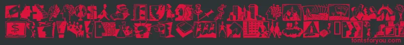 DfProfessnlConnectionsItctt Font – Red Fonts on Black Background