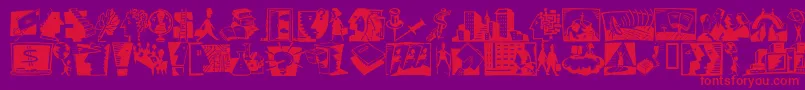 DfProfessnlConnectionsItctt Font – Red Fonts on Purple Background