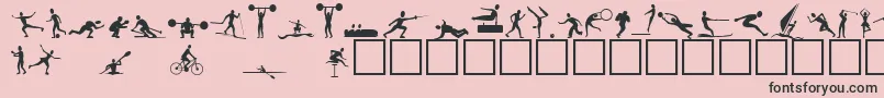 Police Athletes – polices noires sur fond rose