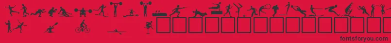 Athletes Font – Black Fonts on Red Background