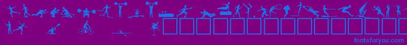 Athletes Font – Blue Fonts on Purple Background