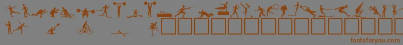 Athletes Font – Brown Fonts on Gray Background